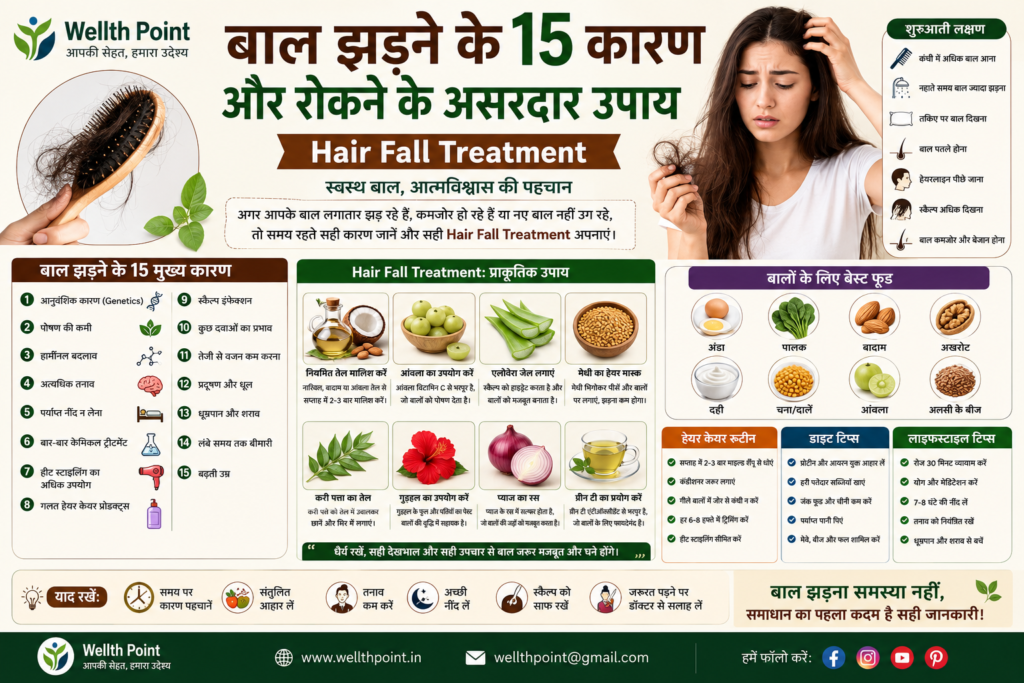 Hair Fall Treatment: बाल झड़ने के कारण, रोकने के उपाय और नए बाल उगाने के प्राकृतिक तरीके