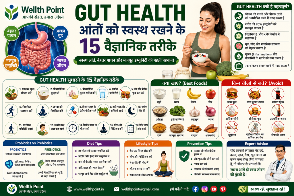 Gut Health: आंतों को स्वस्थ रखने के 15 वैज्ञानिक तरीके