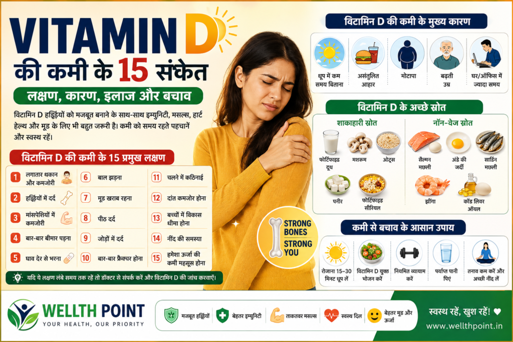 Vitamin D Deficiency Symptoms in Hindi - विटामिन D की कमी के लक्षण