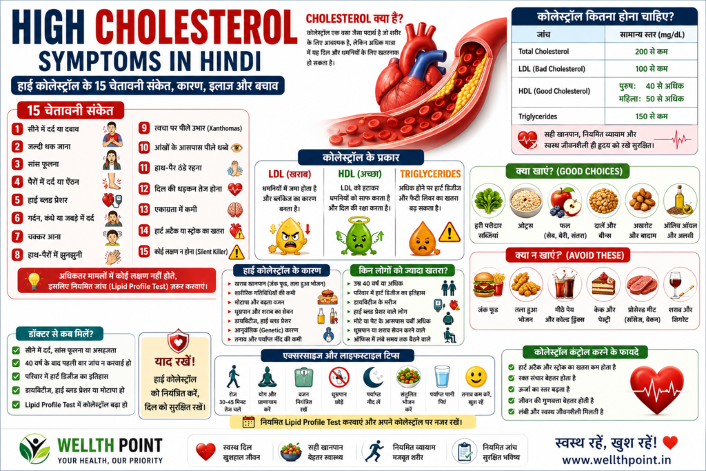 High Cholesterol Symptoms in Hindi - हाई कोलेस्ट्रॉल के शुरुआती लक्षण